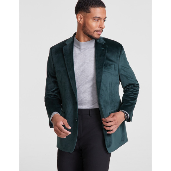 Michael Kors Men Classic Fit Velvet Sport Coat Green Size 36R - Picture 1 of 1